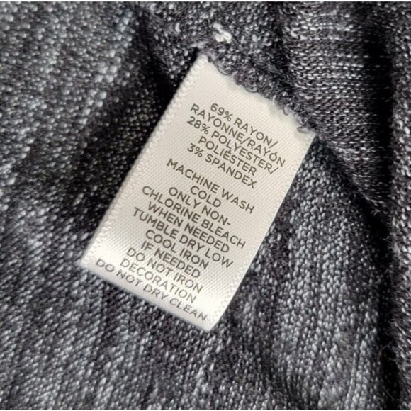 ✨️CL Loft Charcoal Heather Gray Knit Bell Sleeve V Neck Soft Top Size S - Picture 10 of 10